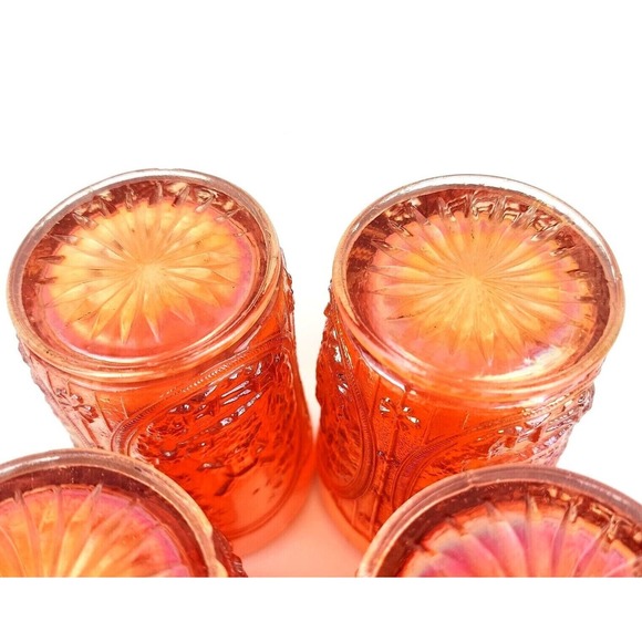 Vintage Imperial Windmill Marigold Carnival Glass 4in Tumbler Set of 5 w issues - Picture 12 of 12